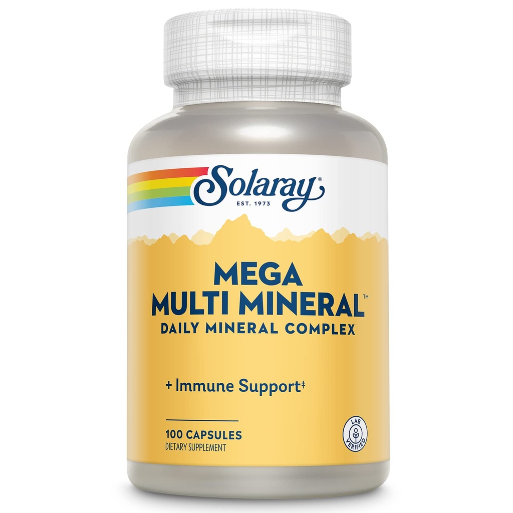 Solaray Mega Multi Mineral 25 Servings, 100 Capsules