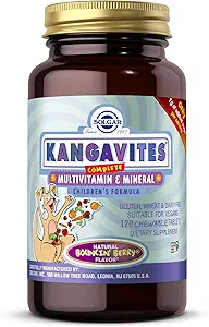 Solgar Kangavites, Bouncin’ Berry Flavor - 120 Chewable Tablets - Complete Multivitamin & Mineral Formula for Children - Vegan, Gluten Free
