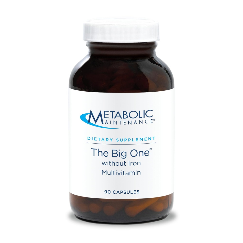 Metabolic Maintenance The Big One - Once Daily Iron-Free Multivitamin Mineral Supplement - Folate, B Vitamins, Biotin, Antioxidants + Vitamin K, Immune Support Nutrients Vitamin A + C (90 Capsules)