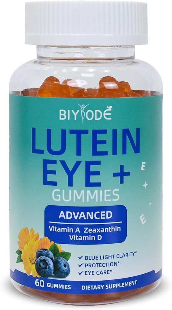 Lutein Gummies: Support Eye Health Lutein Vitamins Zeaxanthin Supplements for Adult Vision Care and Macular Support 60 Gummies 30 Day Supply