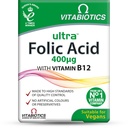 Vitabiotics Ultra Folic Acid 400ug with Vitamin B12. 60 Tablets