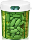 Round Pill Organizer Dispenser - Pill Boxes with 4 Compartments for Medication, Vitamins & Supplements Bottle Daily Pill Case Reminder Box