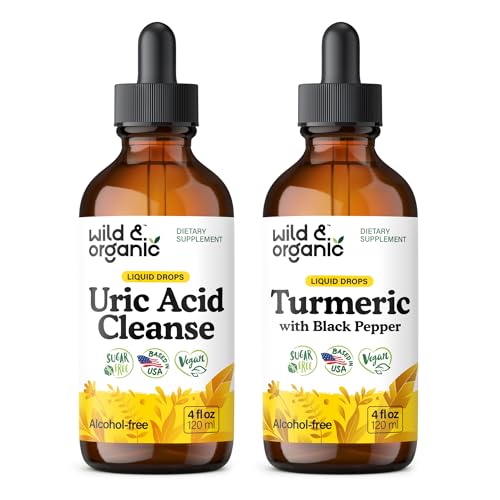 Wild & Organic Uric Acid Cleanse Tincture 4 fl oz & Turmeric Tincture 4 fl oz