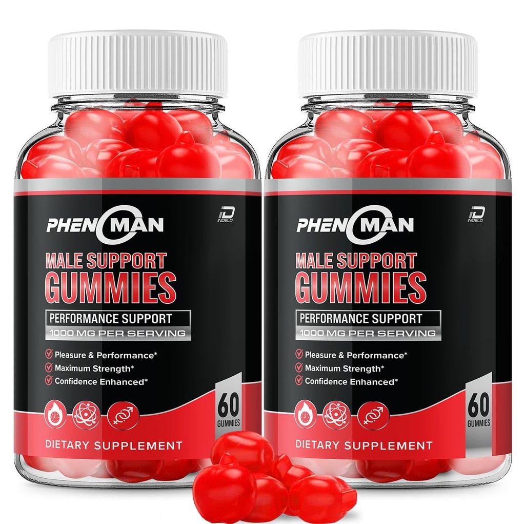 Phenoman for Men Gummies – Pheno Man Max Performance, Phenoman Advanced Formula, Extra Strength Natural Supplement for Muscle Growth & Overall Health Support and Reviews (2 Pack – 120 Gummies)