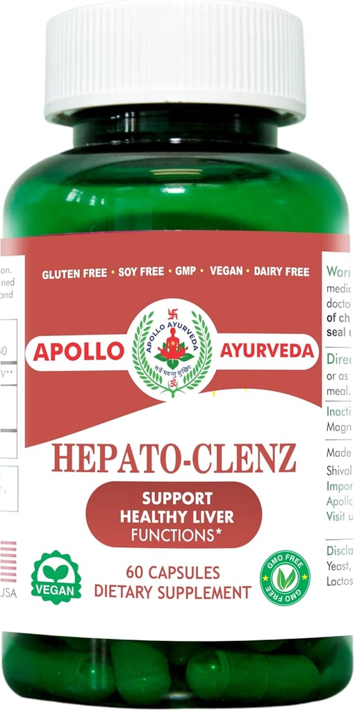 Natural Liver Cleanse and Detox Supplement Made with Organic Kali Haldi (Berberis aristata) Turmeric(Curcumin) and Black Pepper | 60 Veg Capsules | Made in USA - Hepato-Clenz
