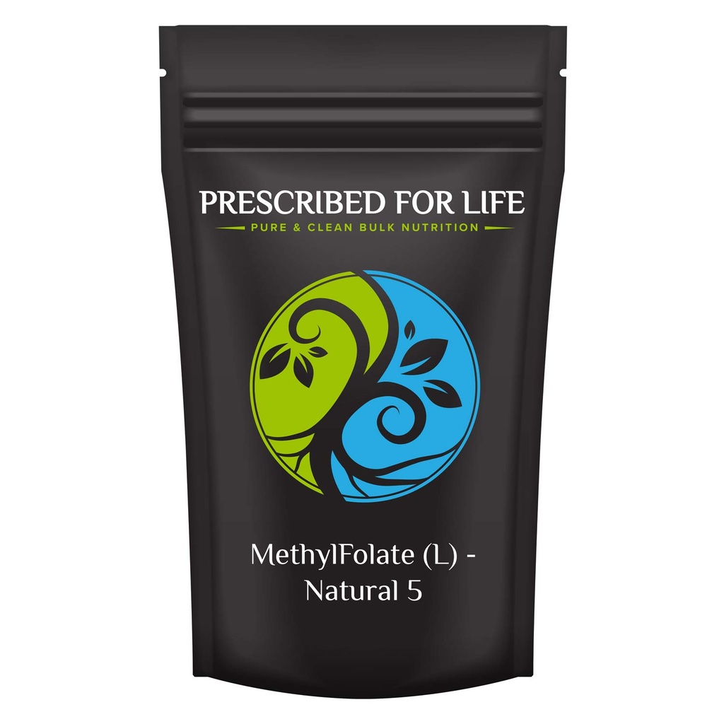 Prescribed For Life Methyl Folate Powder | Bioavailable Folic Acid to Support Brain Health | Pure Powdered Vitamin B9 Folate Supplement for Women & Men (5 kg / 11 lb)