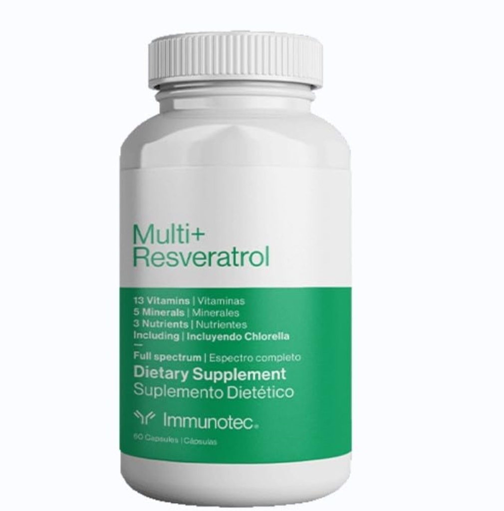 Immunotec - Multi+ Resveratrol - Full Spectrum Dietary Supplement - 13 Vitamins, 5 Minerals, 3 Nutrients with Chlorella