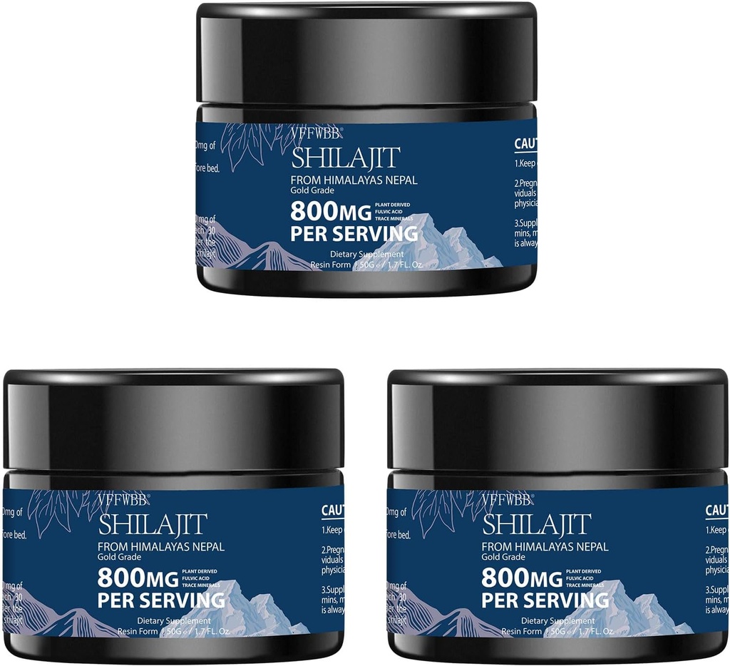 800mg Shilajit Pure Himalayan Organic Shilajit Resin-Gold Grade Shilajit for Men and Women with 85+ Trace Minerals & Fulvic Acid-100% Natural Shilajit Supplement for Energy & Immune Support -50 Grams