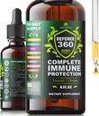 Defence360 Immune Support 8-in-1 Liquid Supplement with Vitamin C, D3, Zinc, Elderberry, Echinacea, Turmeric, Ginger & Quinine – Complete Immune Protection (4 FL OZ)