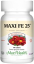 Maxi Health Iron Supplement for Women & Men - Gentle Iron 25 mg for The Stomach - Non Constipating* Pills - Kosher - Non GMO - Vegetarian (100 Tablets)
