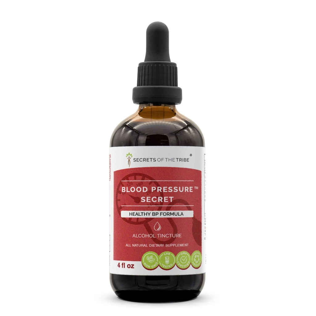 Secrets of the Tribe - Blood Pressure Secret, Healthy Circulation Formula, Herbal Supplement Blend Drops Alcohol Liquid Extract (4 fl oz)