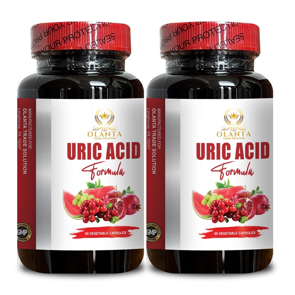 URIC Acid Support - Restore Joint Comfort, Mobility, Flexibility, Includes Tart Cherry, Chanca Piedra, Celery Extract & Turmeric - 2 Bottles 120 Capsules