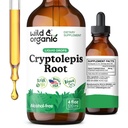 Wild & Organic Cryptolepis Tincture - Herbal Drops for Detox & Immune Support - 2-Month Supply - Liquid Cryptolepis Root Extract Drops - Vegan, Sugar & Alcohol-Free - 4 fl oz