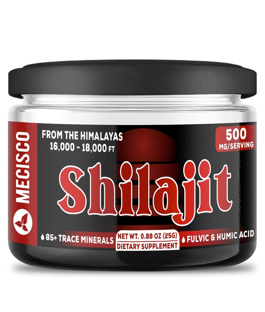 25g Shilajit Pure Himalayan Organic - Shilajit Resin Contains Natural Fulvic, Humic Acid & 85+ Trace Minerals - Support for Energy Production, Brain Health, Immune System & Body Balance