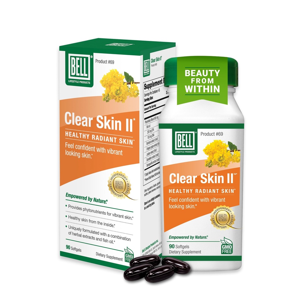 Bell Clear Skin Lifestyle Products | Works from The Inside by Providing The nutrients Needed for Healthy, Vibrant Skin | Sold Directly by The Manufacturer