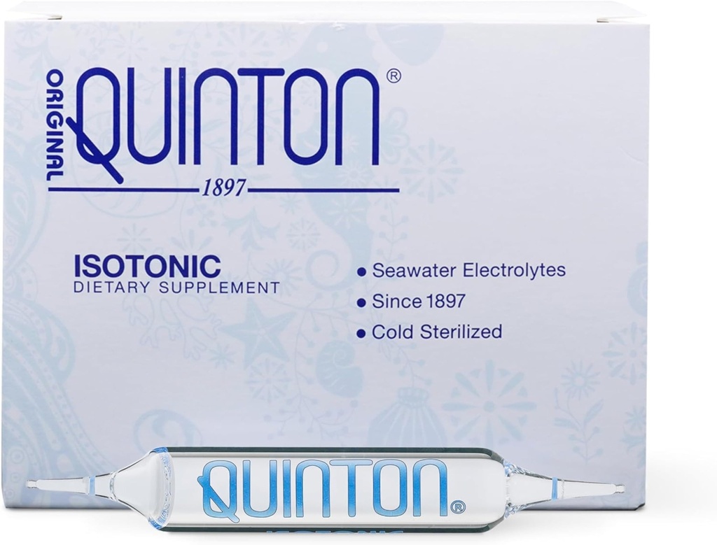 Quicksilver Scientific Original Quinton Isotonic Solution with Sea Water Minerals + Alpine Spring Water - Liquid Hydration, Electrolyte + Multi Minerals Supplement (30 Single Serving Vials)