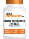 BulkSupplements.com Chaga Mushroom Extract Capsules - Chaga Extract, Chaga Mushrooms - Vegan & Gluten Free, 2 Capsules per Serving (1000mg), 360 Count (Pack of 1)