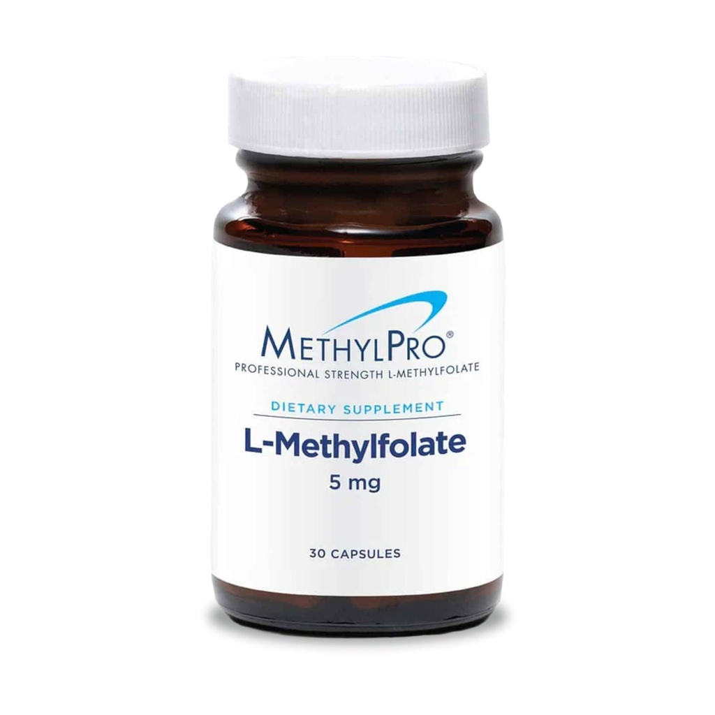 MethylPro L-Methylfolate 5 mg - Supports a Healthy Mindset - Active Folate for Methylation Support & Biochemical Reactions - Highly Bioavailable - Flexible Dosing - 30 Servings - 30 Capsules