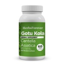 Herbsforever Gotu Kola (Centella Asiatica)-Extra Strength(10:1) Extract Equiv. to 4300 mg Leaves & Plant Powder Per Serving Support Cognitive,Memory Focus,Calm,Skin |60Veg Capsules|800mg|Adaptogen