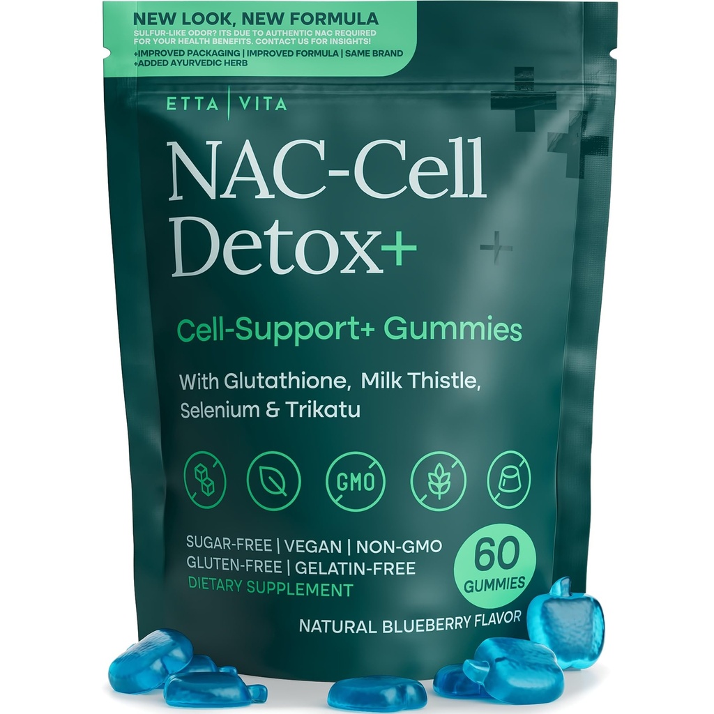 Sugar-Free NAC Gummies, N Acetyl Cysteine Supplement with Milk Thistle, Glutathione, Trikatu & Selenium, Supplement for Energy, Respiratory Health, Liver Detox & Cleanse, Kidney, Antioxidant Support