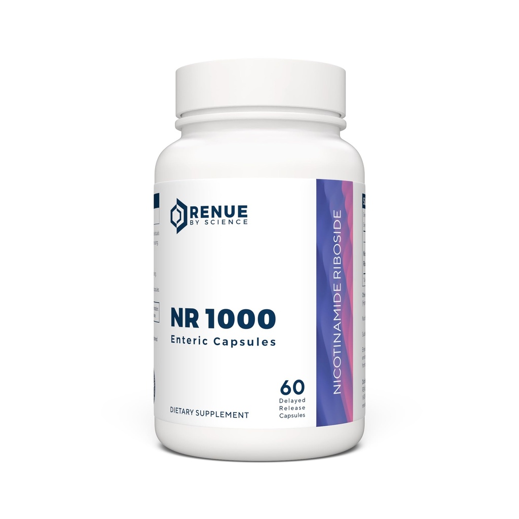 Renue By Science Nicotinamide Riboside | High Strength NAD Supplement | 60 Nicotinamide Enteric-Coated Capsules - 1000mg Nicotinamide Riboside per Serving | Manufactured in the USA Third-Party Tested