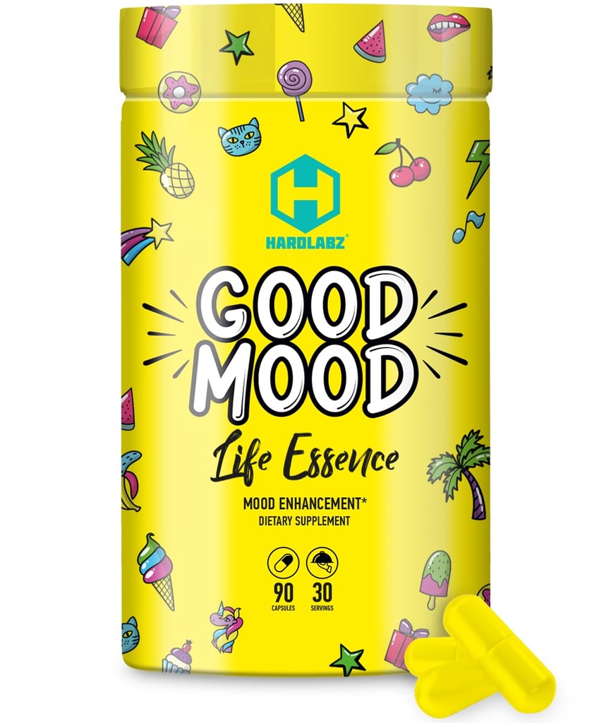 Good Mood - All Natural Nootropic with Lion's Mane Mushroom and Herbal Extracts for Cognitive and Mental Support - Stress Relief, Brain Performance, Mood Enhancement, 90 Capsules