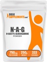 BulkSupplements.com N-Acetyl Glucosamine Powder - NAG Powder, Glucosamine 750mg, Nutritional Supplement - Gluten Free, 750mg of per Serving, 250g (8.8 oz) (Pack of 1)