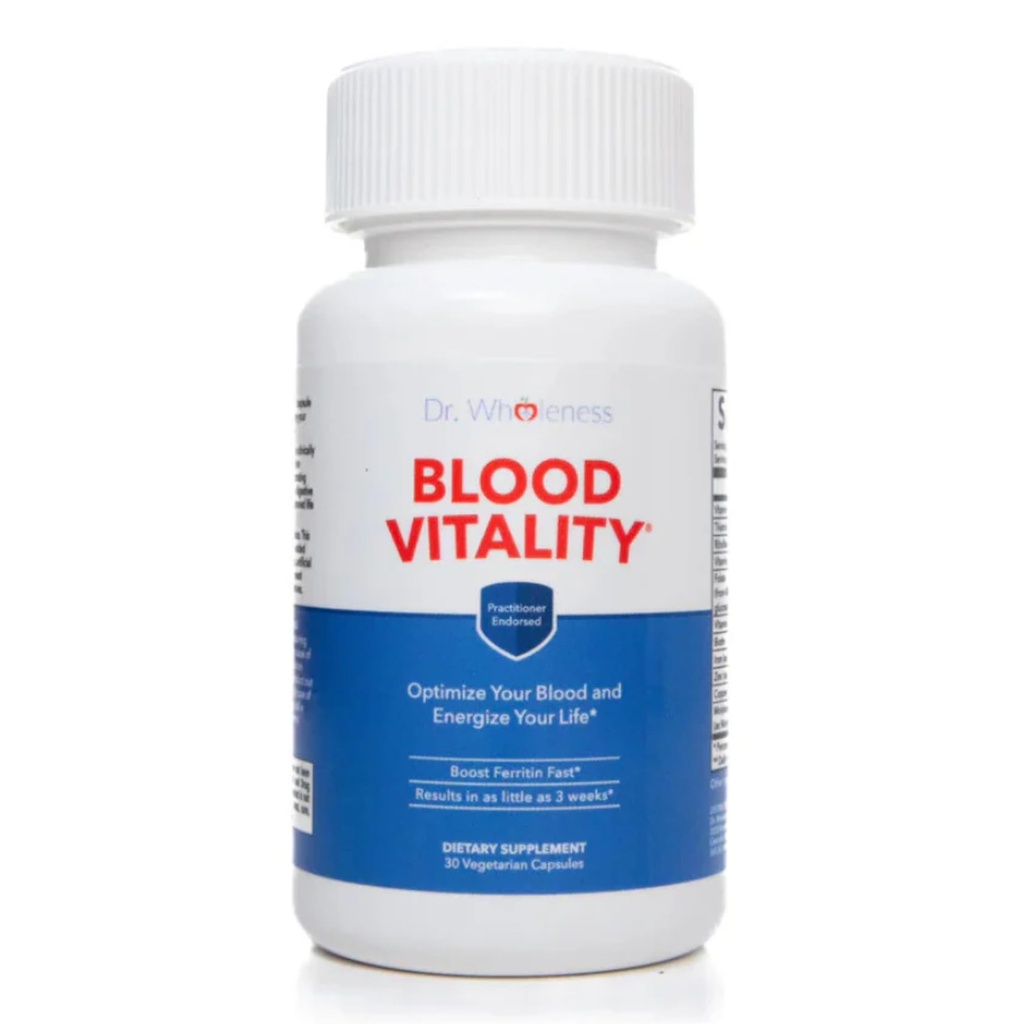 Dr. Wholeness Blood Vitality | Daily Iron/Multivitamin Supplement | Boost Ferritin and Energy, Most Effective Iron Supplement, High Potency, Non-Constipating, No Nausea, and Bioavailable | 30 Capsules