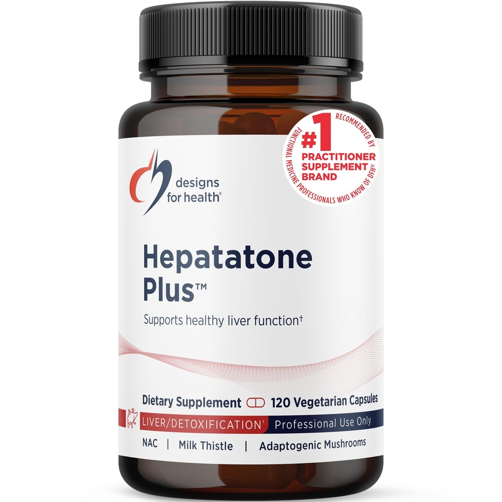 Designs for Health Liver Support Capsules - Hepatatone Plus with Milk Thistle, NAC, Schisandra - Mushroom Extracts for Cleanse + Immune Support - Liver Detox Supplement for Men + Women (120 Capsules)