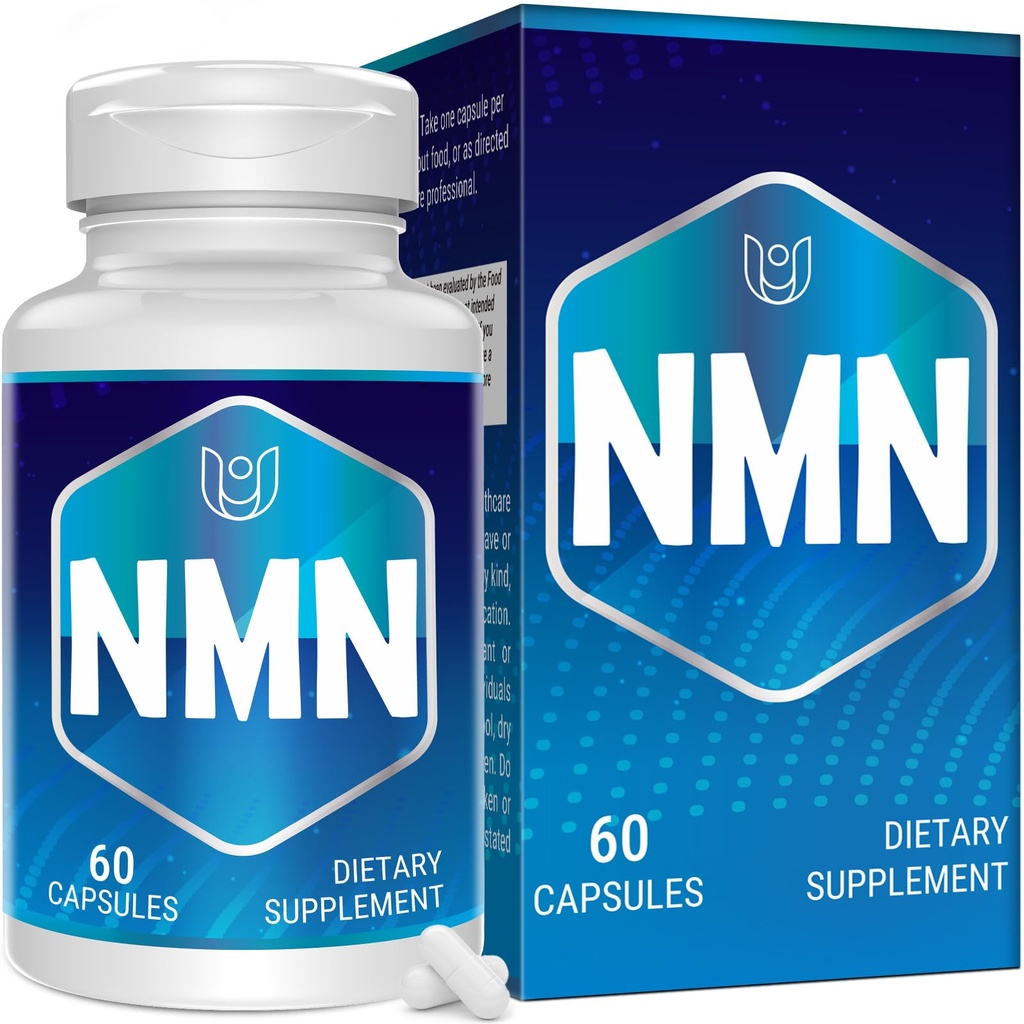 NMN(Nicotinamide Mononucleotide), NAD Supplement to Boost NAD+ Levels as We Age (May Be More Effective Than Nicotinamide Riboside), NMN Supplement for Anti-Aging, 60 Capsules (60 Servings)