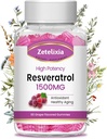 Sugar Free Resveratrol Gummies - High Purity Resveratrol Supplement for Antioxidant, Healthy Aging, Skin, Brain, Organic - 60 Gummies