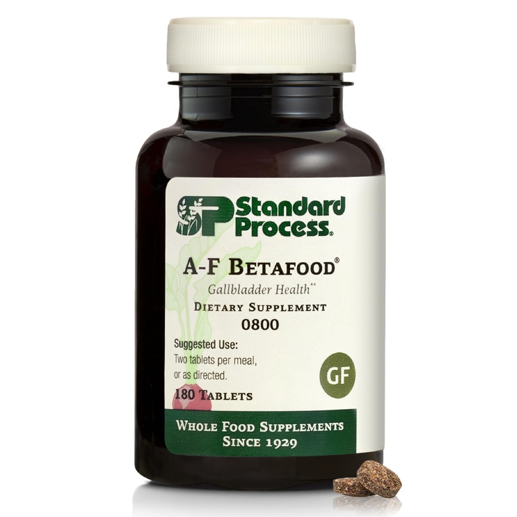 Standard Process A-F Betafood - Support Gallbladder Health & Liver Care - Aids Lipid Metabolism & Bowel Functioning with Vitamins A & B6 - Gluten-Free, Non-Dairy & Non-Soy - 180 Tablets (90 Servings)