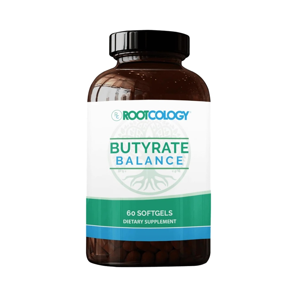 Rootcology by Dr. Izabella Wentz | Butyrate Balance | Postbiotic Promoter of Gut and Immune Health | Tributyrin for Healthy Bowel Function and Regularity | 60 Softgels