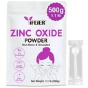 iFEiER Zinc Oxide Powder | 500g(1.1 lb) 100% Pure Non Nano Uncoted Zinc Oxide Powder for Skin Protection | Cosmetics Grade Ideal for DIY Sunscreen, Lotion, Deodorant, and Skincare
