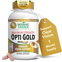 Botanic Choice Opti Gold Lutein & Bilberry Eye & Vision Support 60 Capsules | With Taurine, Vitamin a & Alpha Lipoic Acid. Antioxidant Formula for Eyesight Support. Maximum Strength for Men & Women