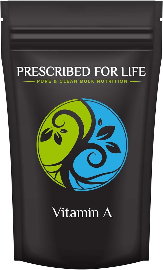 Prescribed For Life Vitamin A Powder | 500,000 IU Retinyl Acetate | Gluten Free, Vegan, Non GMO (2kg / 4.4lb)