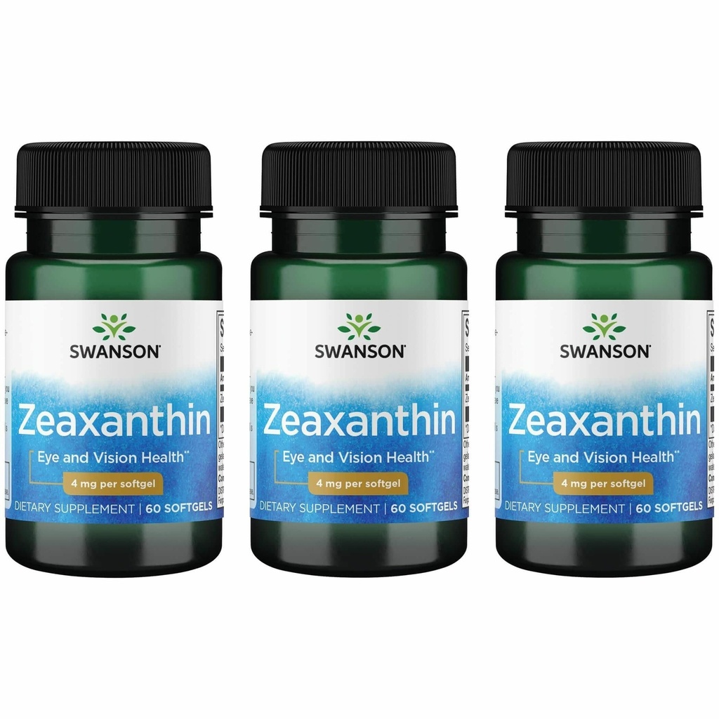 Swanson Zeaxanthin 4 Milligrams 60 Sgels (3 Pack)