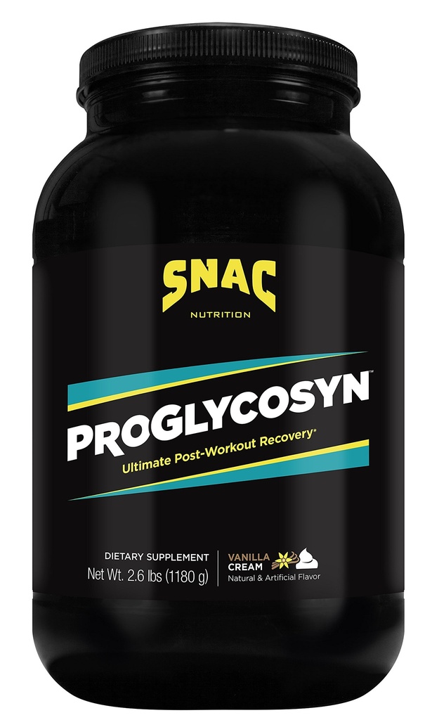 SNAC Proglycosyn Powder Supplement - Ultimate Post Workout Recovery Formula for Men and Women, Whey Protein for Muscle Growth, Glycogen Replenishment, Supports Lean Muscle, Vanilla Cream, 2.6 Pounds