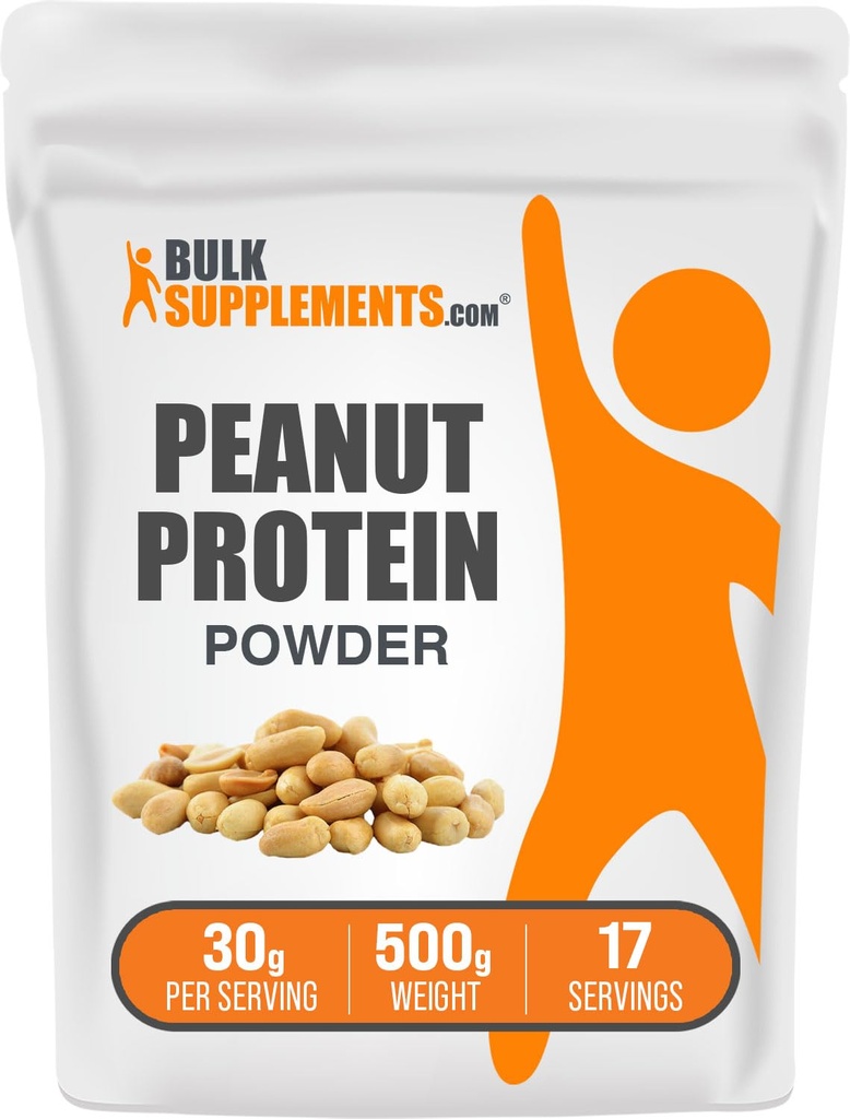 BulkSupplements.com Peanut Protein Powder - Peanut Protein Flour, Gluten Free, 30g per Serving, 500g (1.1 lbs) (Pack of 1)