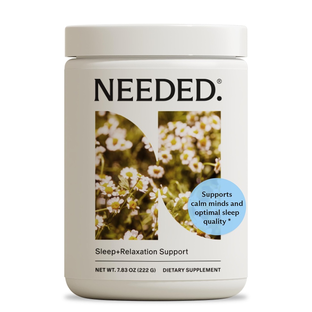 Needed. Sleep and Relaxation Support - Chamomile Powder for Relaxation and Magnesium Powder for Sleep Support, Safe and Effective Nutrients & Botanical Blend for Calm Sleep Supplement - 30-Day Supply