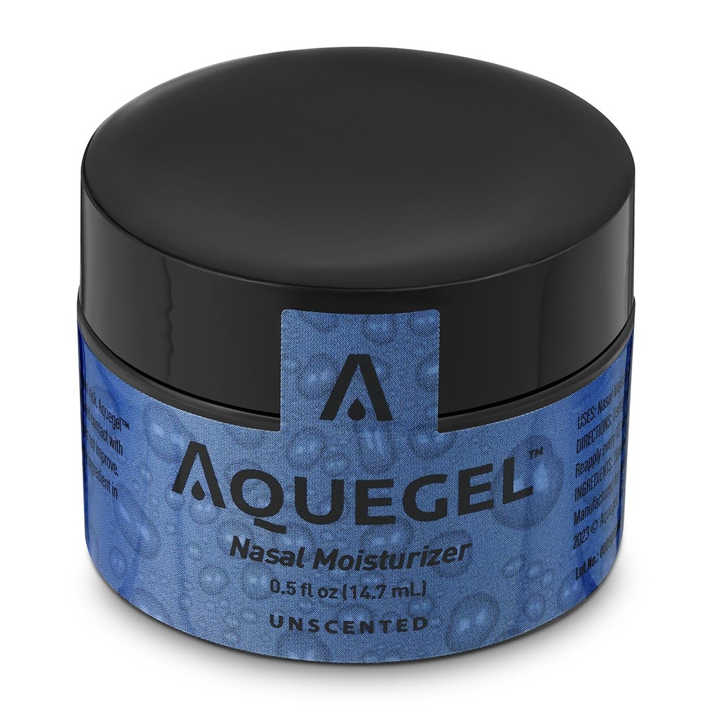 Aquegel Nasal Moisturizer (Original Unscented), 12-Hour Nasal Moisture Relief, Water-Based Nose Gel, Oxygen Therapy Moisturizer, Dry Nose, Dryness, Nosebleeds, Cannula, Saline Gel