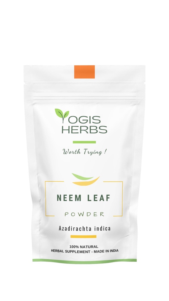 YOGIS HERBS Neem Leaf Powder – Pure Azadirachta Indica for Detoxification, Immune Support, and Clear Skin – 100% Natural Herbal Supplement (1 Lb)