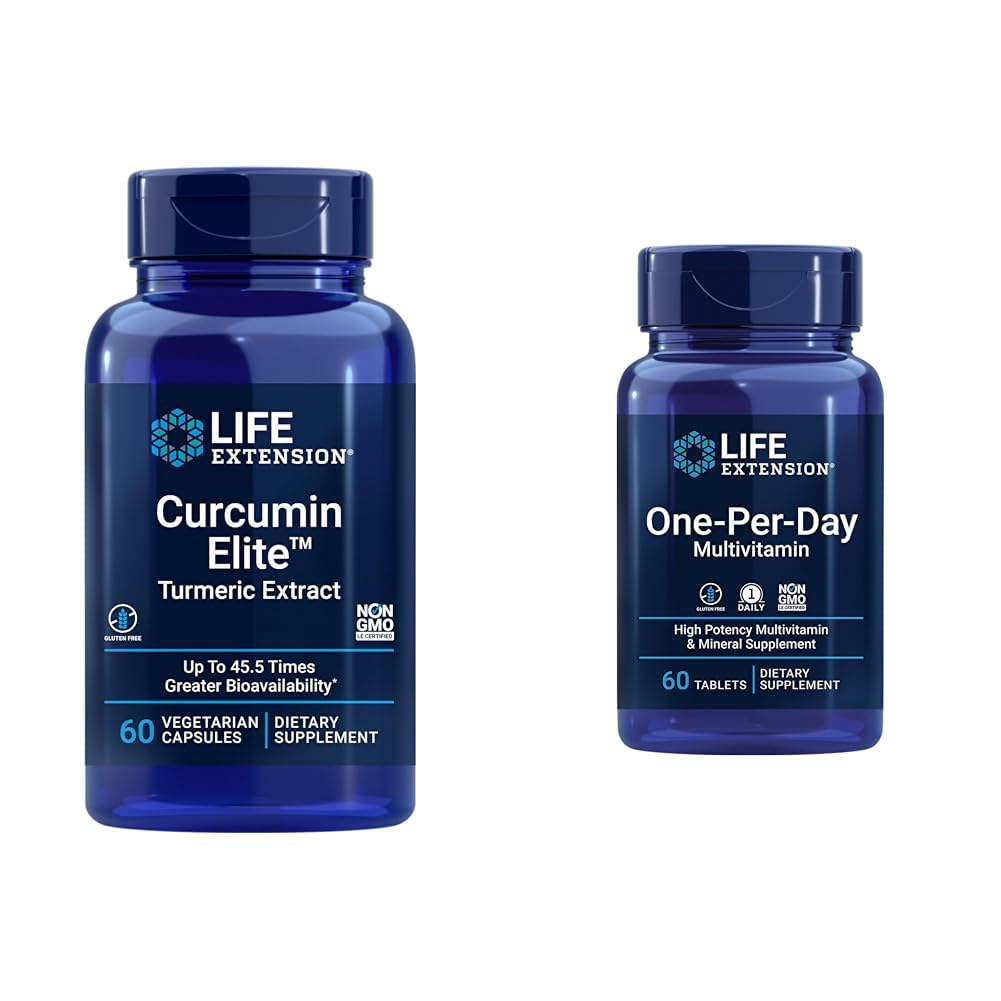 Life Extension Curcumin Elite Turmeric Extract, Promotes a Healthy inflammatory Response & One-Per-Day Multivitamin – Packed with Over 25 Vitamins