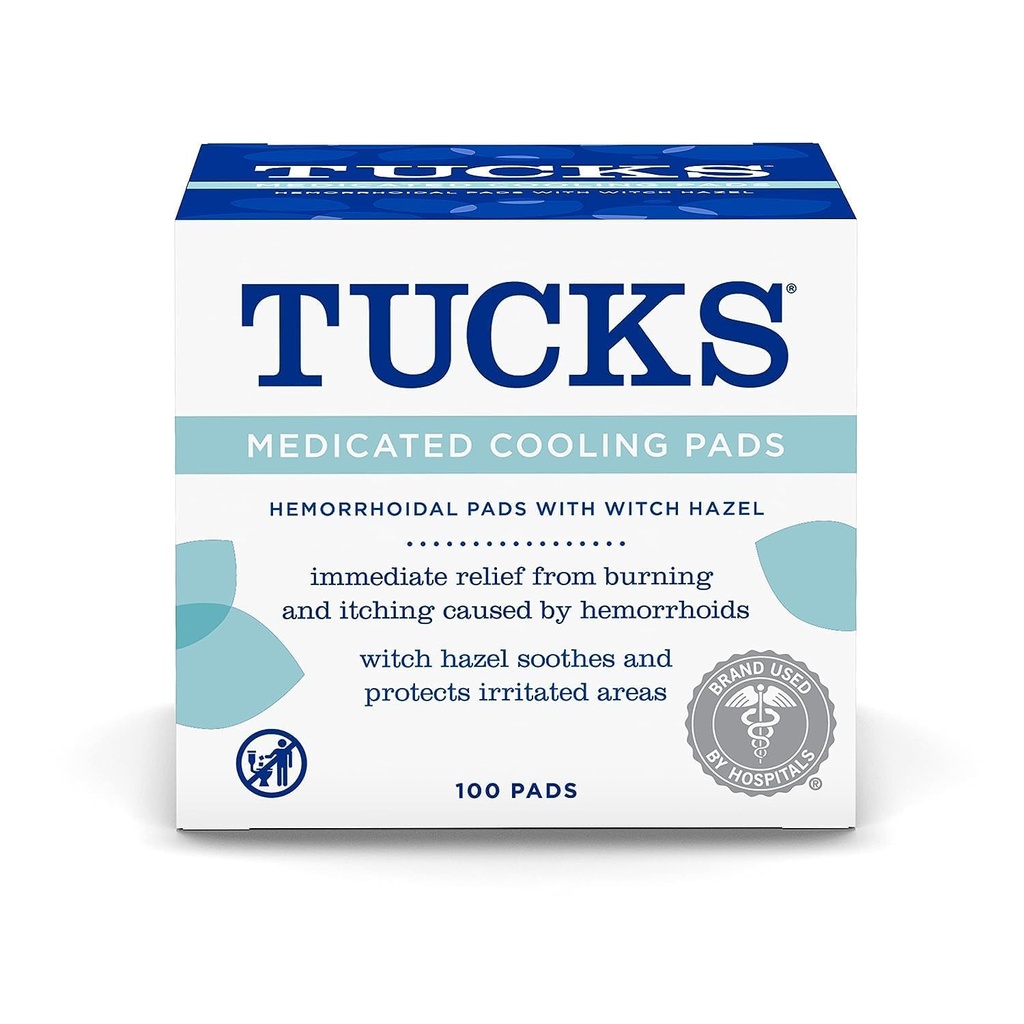 Fibercon 140 Fiber Caplets for Constipation Relief & Tucks 100 Medicated Cooling Pads for Hemorrhoids