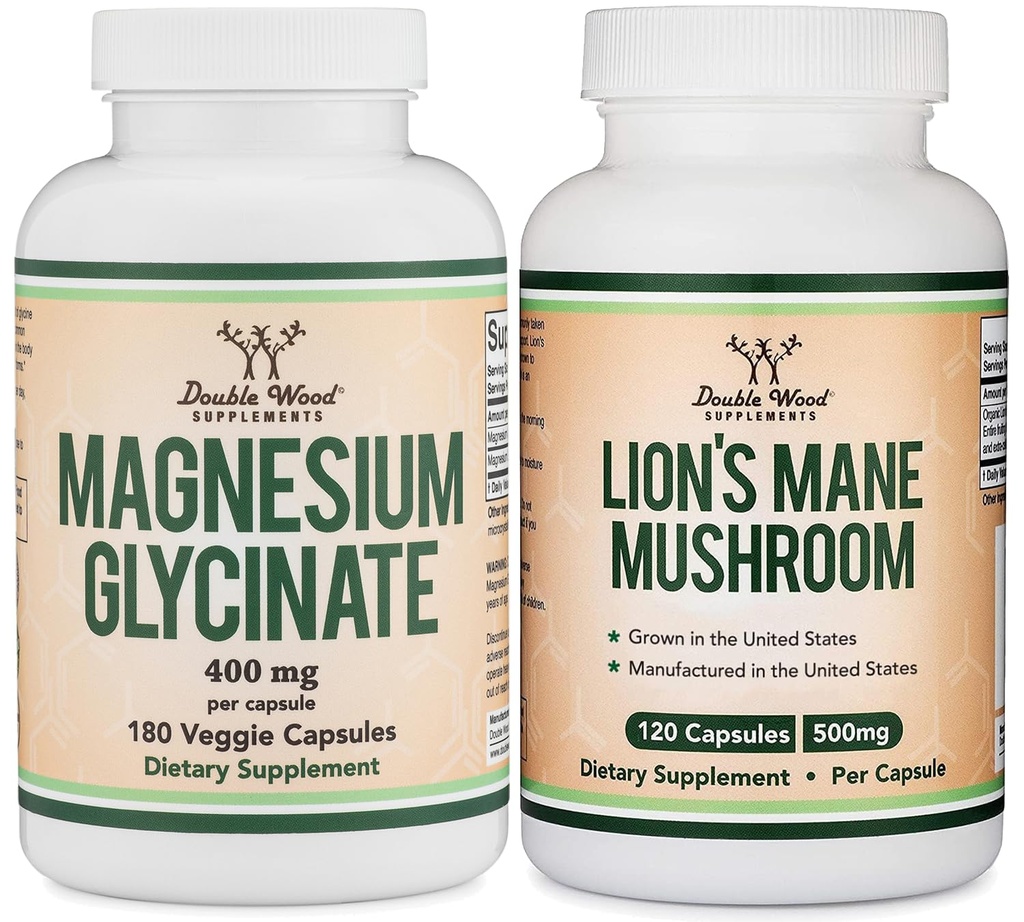 Wellness Support Duo – Magnesium Glycinate and Lion’s Mane to Support Overall Health and cognition