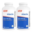 Rugby Niacin 500mg - Vitamin B3 Supplement for Men and Women - 1,000 Tablets (2-Pack)