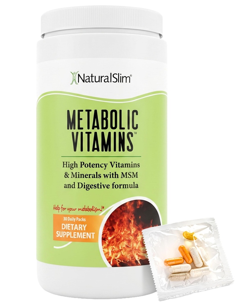 NaturalSlim Metabolic Vitamins, Multivitamin for Women & Men, Supports Energy, Metabolism & Nutrient Absorption with Digestive Enzymes, Womens Multivitamin with B-Complex & Niacin 1 Pack