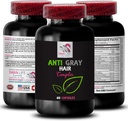 Gray hair supplement - ANTI GRAY HAIR COMPLEX - Anti gray hair pills, Fresh tone, Color rejuvenation, Color brightening, Hair shade control, Anti gray hair capsule, Youthful look 1 Bottle 60 Capsules