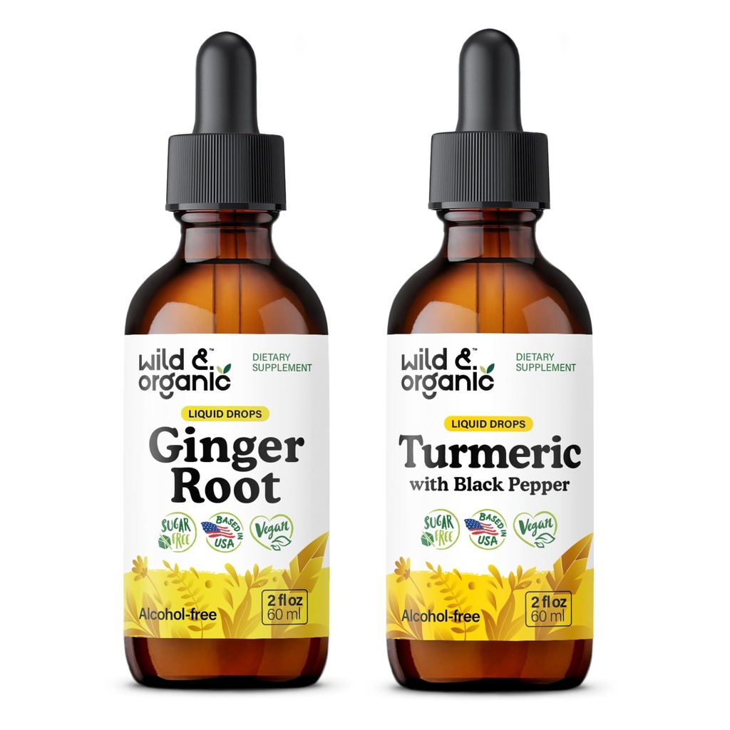 Ginger Root Tincture 2 fl oz & Turmeric Tincture 2 fl oz